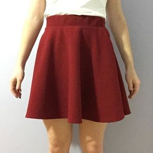 Maroon Flowy skirt